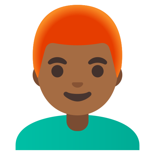 man: medium-dark skin tone, red hair — Google
