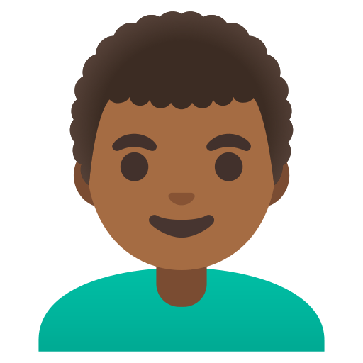 man: medium-dark skin tone, curly hair — Google
