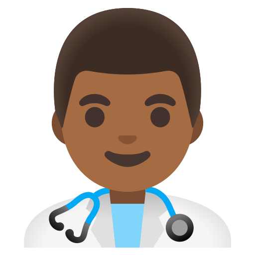 man health worker: medium-dark skin tone — Google