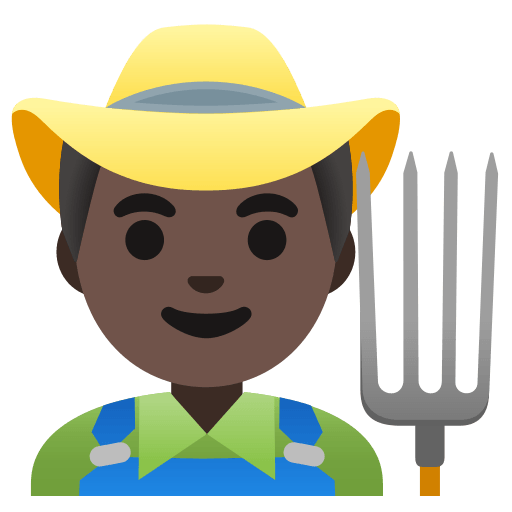 man farmer: dark skin tone — Google