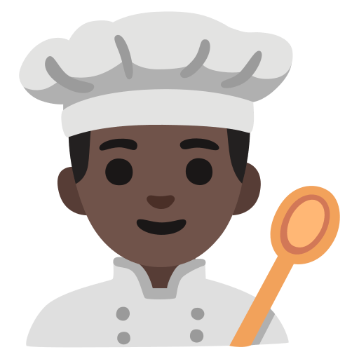 man cook: dark skin tone — Google