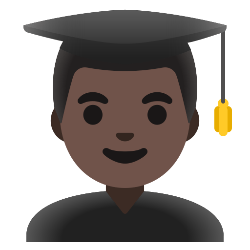 man student: dark skin tone — Google