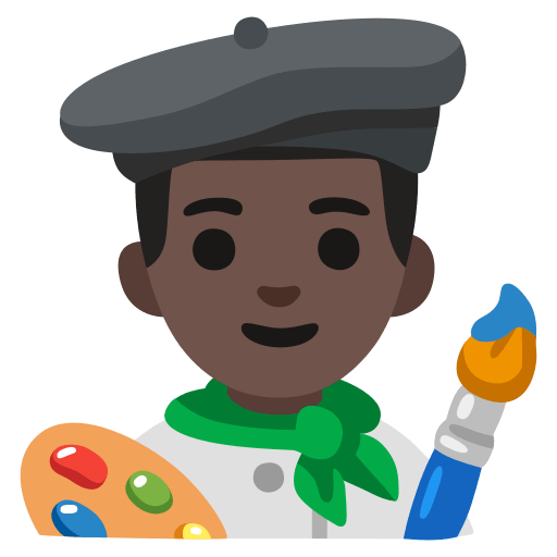 man artist: dark skin tone — Google