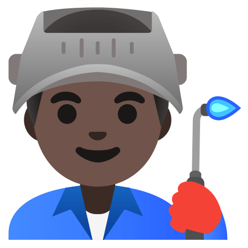 man factory worker: dark skin tone — Google