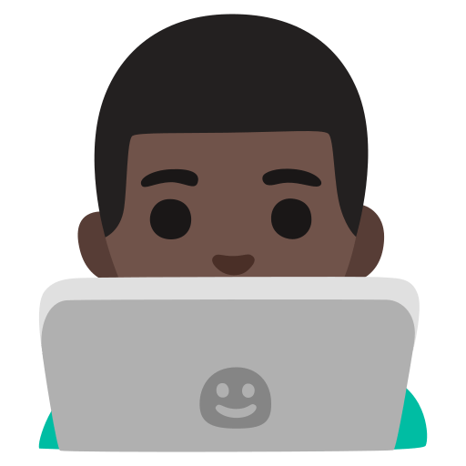 man technologist: dark skin tone — Google