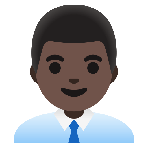 man office worker: dark skin tone — Google