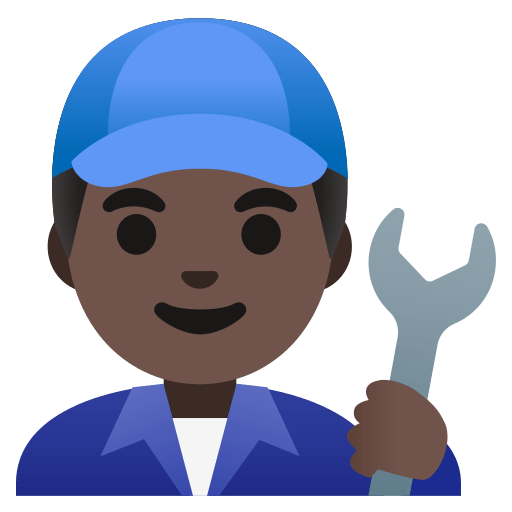man mechanic: dark skin tone — Google