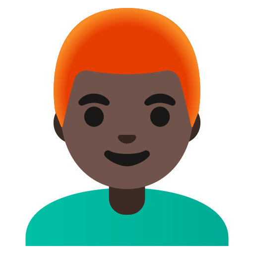 man: dark skin tone, red hair — Google