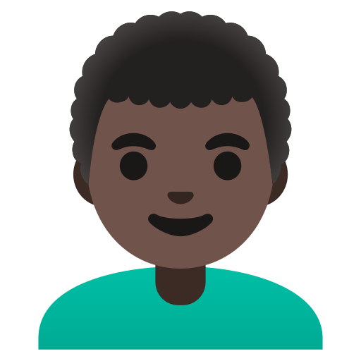 man: dark skin tone, curly hair — Google