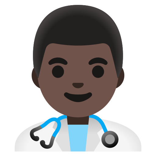 man health worker: dark skin tone — Google