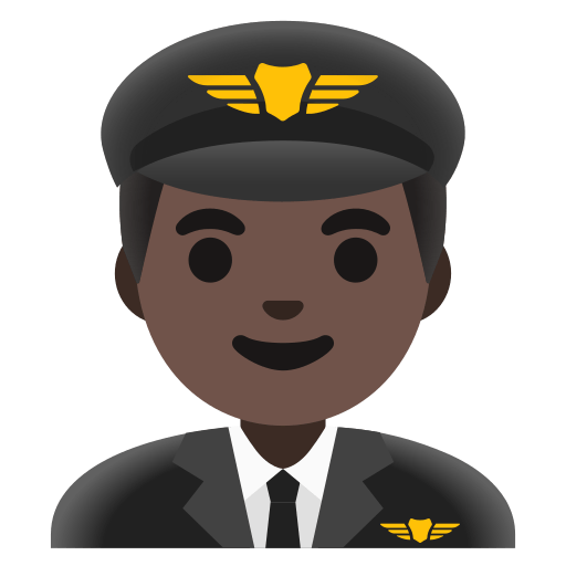 man pilot: dark skin tone — Google