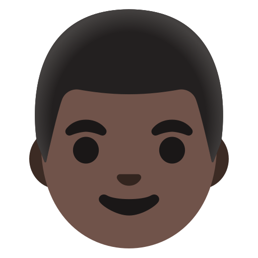 man: dark skin tone — Google