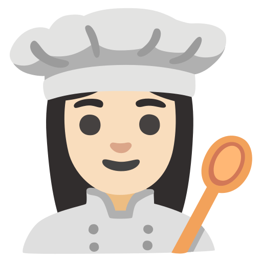 woman cook: light skin tone — Google