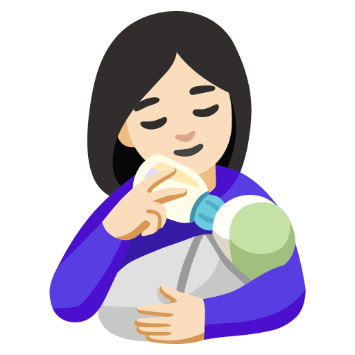 woman feeding baby: light skin tone — Google