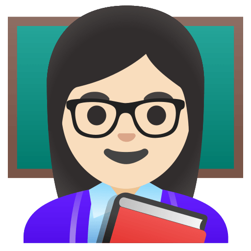 woman teacher: light skin tone — Google