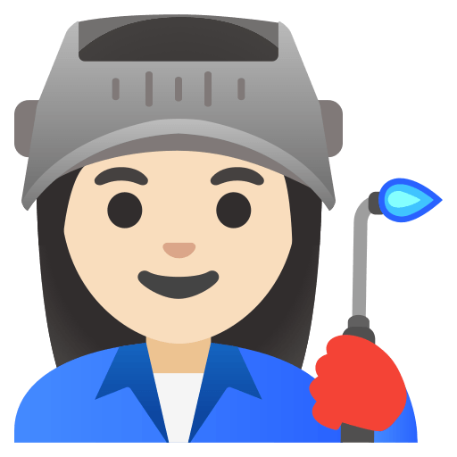 woman factory worker: light skin tone — Google