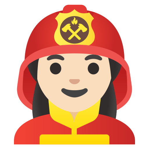 woman firefighter: light skin tone — Google