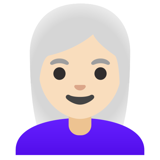 woman: light skin tone, white hair — Google
