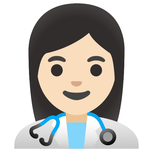 woman health worker: light skin tone — Google