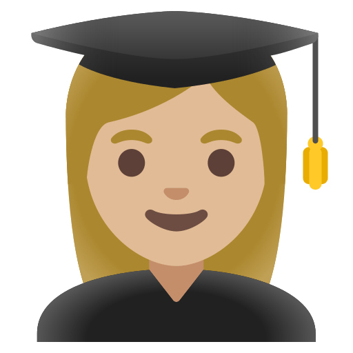 woman student: medium-light skin tone — Google