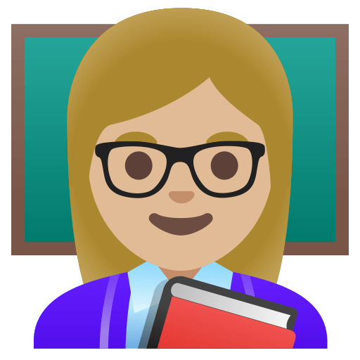 woman teacher: medium-light skin tone — Google