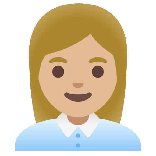 woman office worker: medium-light skin tone — Google