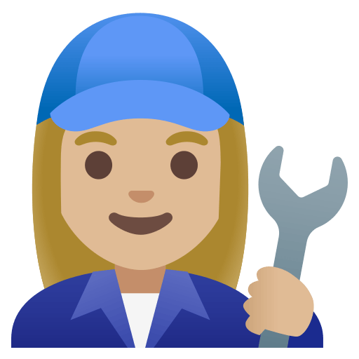 woman mechanic: medium-light skin tone — Google