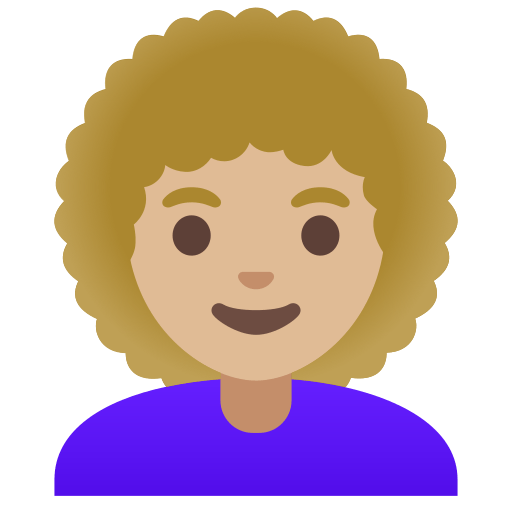 woman: medium-light skin tone, curly hair — Google