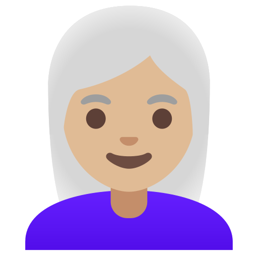 woman: medium-light skin tone, white hair — Google