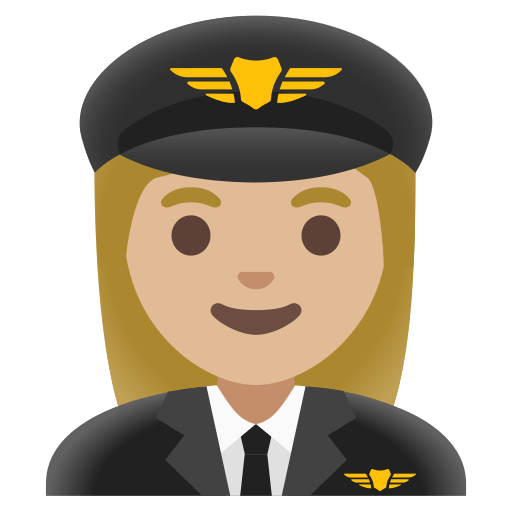woman pilot: medium-light skin tone — Google