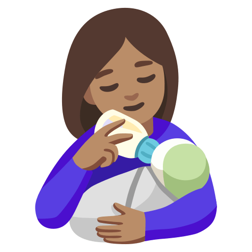woman feeding baby: medium skin tone — Google