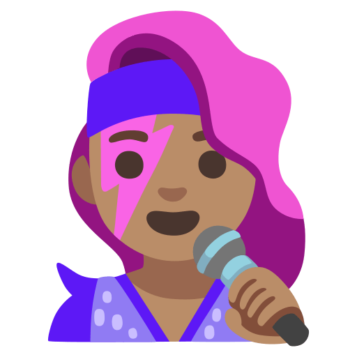 woman singer: medium skin tone — Google
