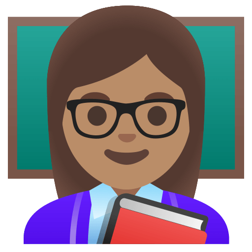 woman teacher: medium skin tone — Google