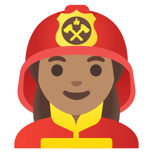 woman firefighter: medium skin tone — Google