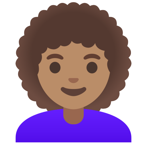 woman: medium skin tone, curly hair — Google