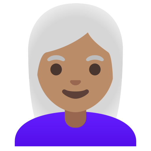 woman: medium skin tone, white hair — Google