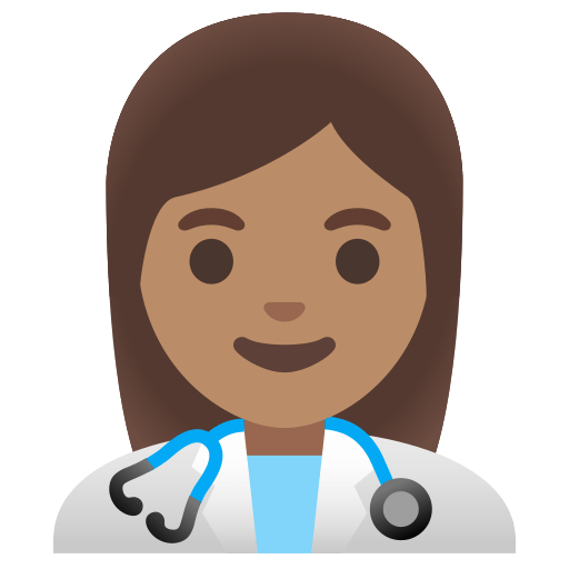 woman health worker: medium skin tone — Google