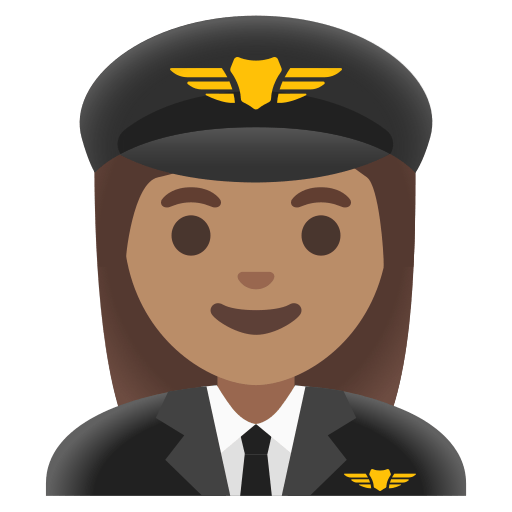 woman pilot: medium skin tone — Google