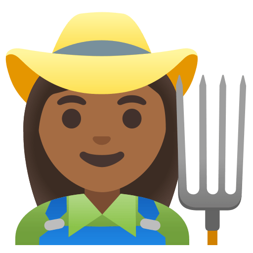 woman farmer: medium-dark skin tone — Google