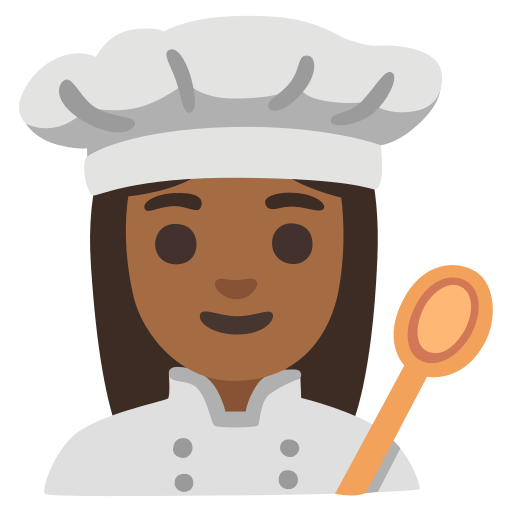 woman cook: medium-dark skin tone — Google