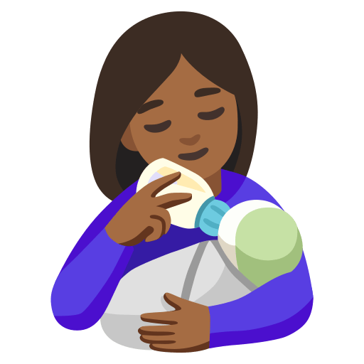 woman feeding baby: medium-dark skin tone — Google