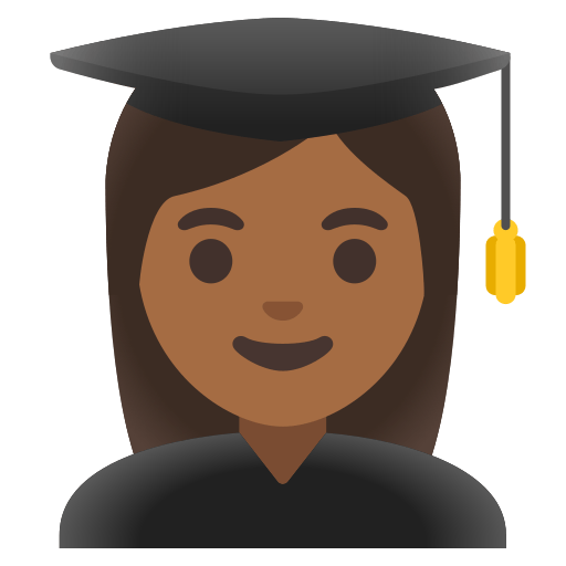 woman student: medium-dark skin tone — Google