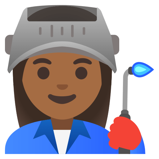 woman factory worker: medium-dark skin tone — Google