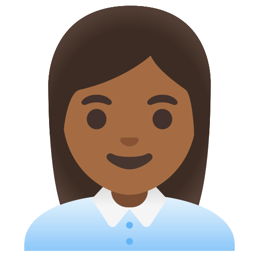 woman office worker: medium-dark skin tone — Google
