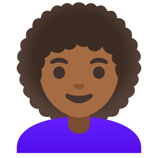 woman: medium-dark skin tone, curly hair — Google