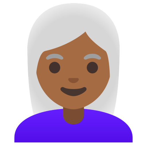 woman: medium-dark skin tone, white hair — Google