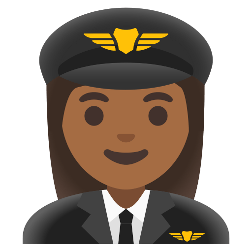 woman pilot: medium-dark skin tone — Google