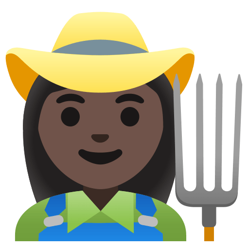 woman farmer: dark skin tone — Google
