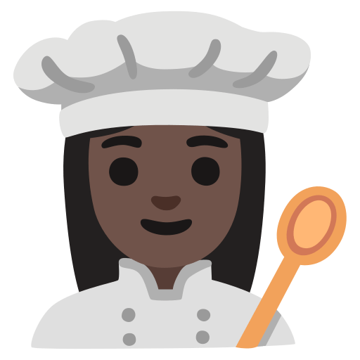 woman cook: dark skin tone — Google