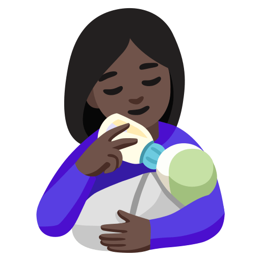 woman feeding baby: dark skin tone — Google